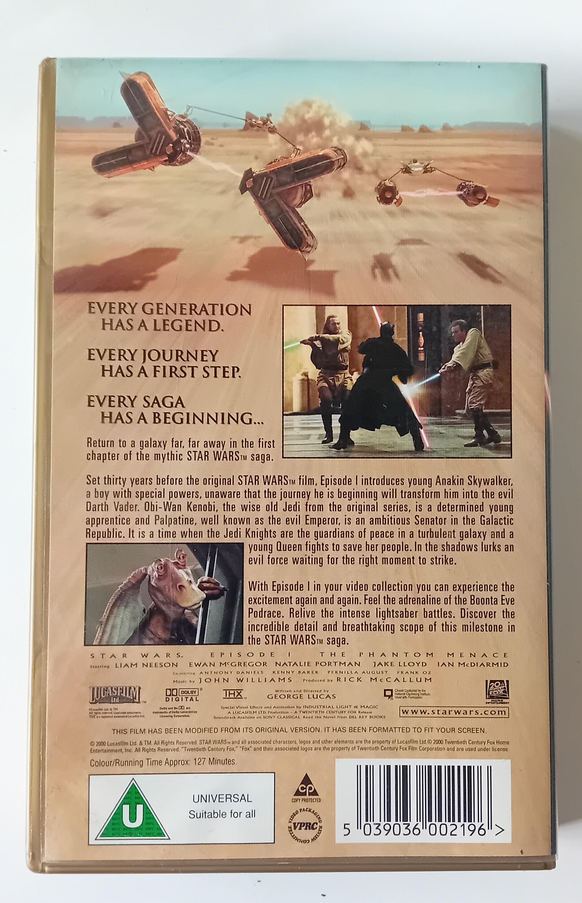 スター・ウォーズ エピソード1 ファントム・メナス VHS PALテープ