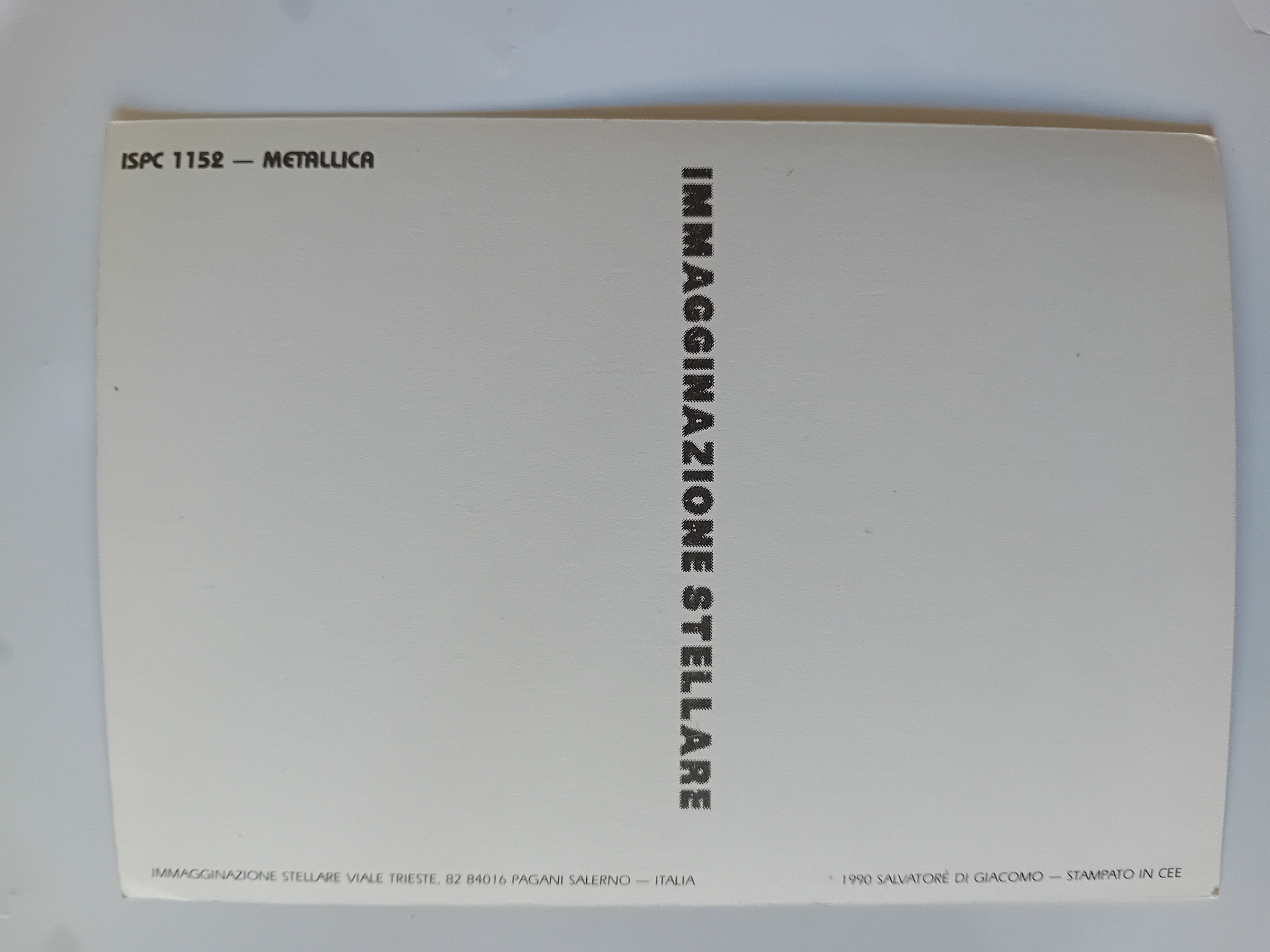 Metallica Damaged Justice Tour 88-89 Oryginalna pocztówka