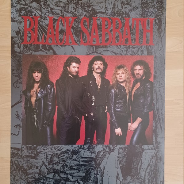 Póster Vintage auténtico de 1986 de Black Sabbath