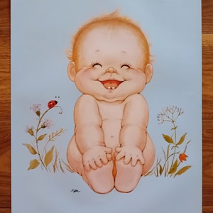 Pôster sorridente Jimmy I Art de Ruth Morehead Original Vintage 1995