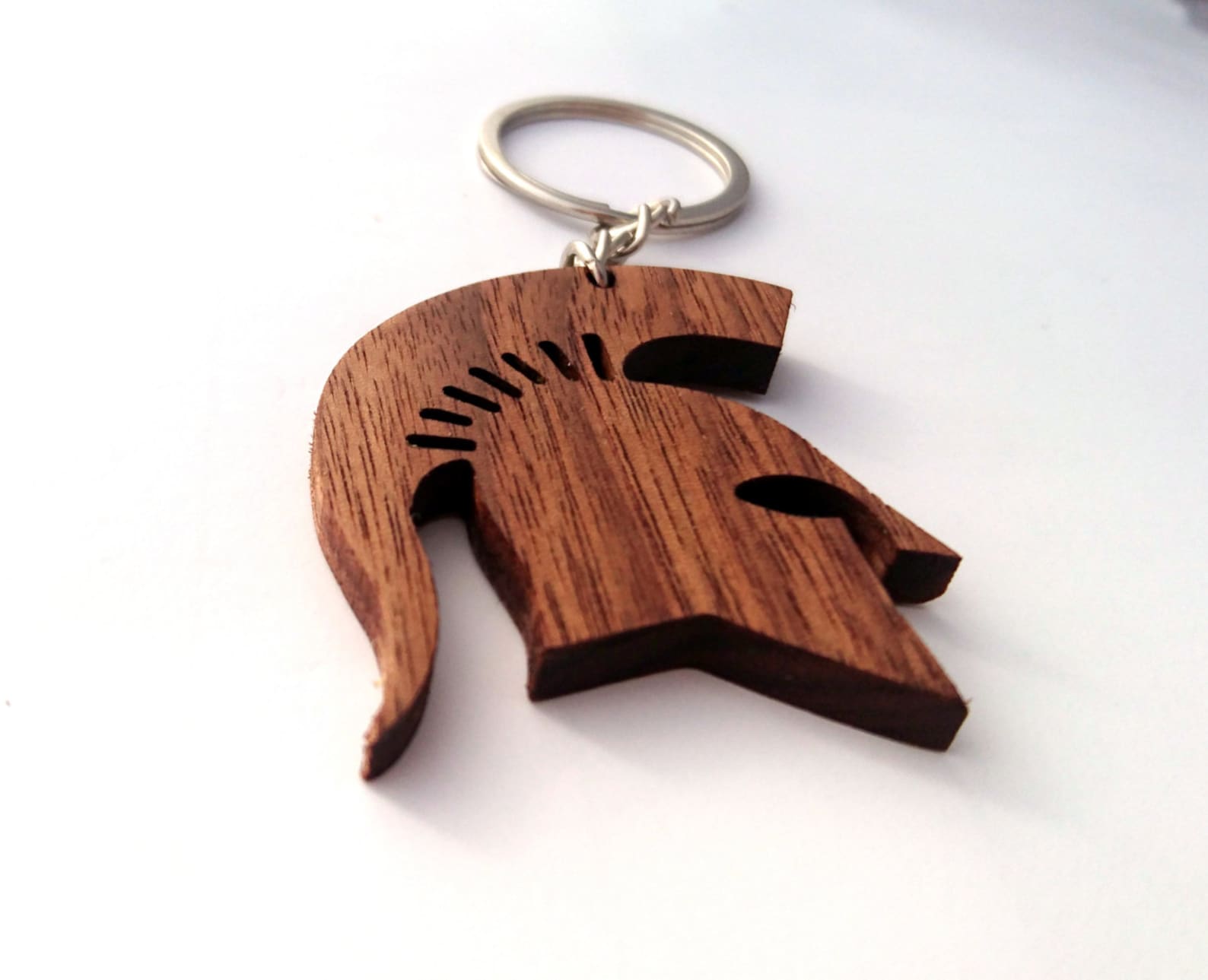 Wooden Spartan HELMET Keychain Spartan Warrior Keychain Etsy