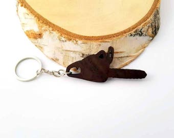 Wooden Chainsaw Tool Keychain, Lumberjack Keychain, Walnut wood, Environmental Friendly Green materials