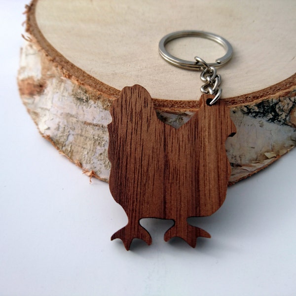 Wooden Chicken Keychain, Walnut Wood, Animal Keychain, Environmental Friendly Green materials