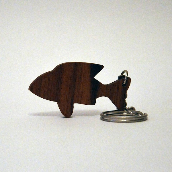 Wooden Fish Keychain, Walnut Wood, Animal Keychain, Environmental Friendly Green materials