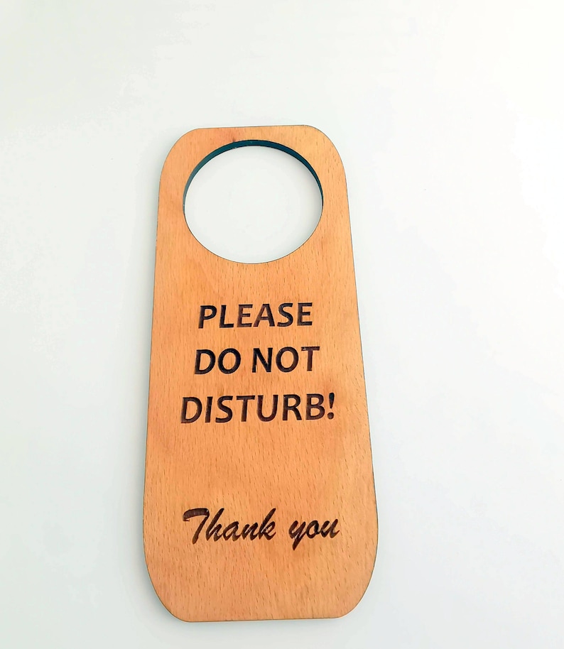 Personalized Do Not Disturb wooden Door Sign, Custom side, Door sign, Hotel decor, Wooden sign, Environmental Friendly Green materials image 2