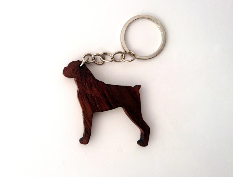 Wooden Boxer Dog Keychain Boxer Animal Keychain Dog Etsy