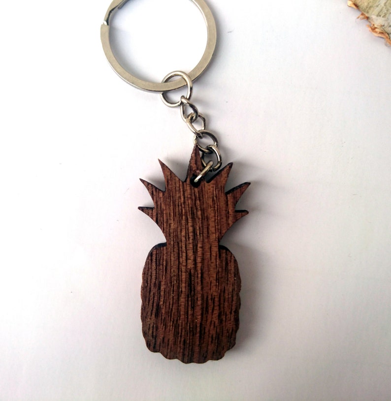 Wooden Pineapple Keychain Fruit Keychain Food Keychain Etsy