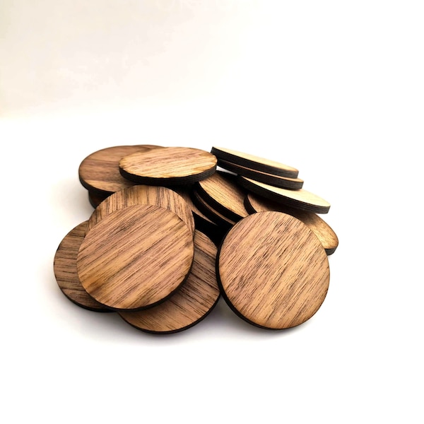 100 pcs Unsanded Walnut Circles, Unfinished cutouts,  Walnut Wood, Buyers gifts, Friends gifts, Environmental Friendly Green materials