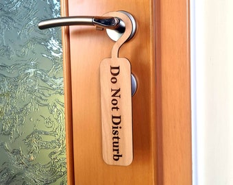 Cartello personalizzato per porta in legno "Non disturbare", lato personalizzato, cartello per porta, arredamento per hotel, cartello in legno, materiali ecologici ecologici