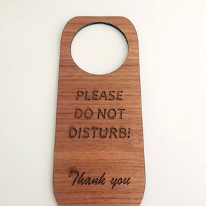 Personalized Do Not Disturb wooden Door Sign, Custom side, Door sign, Hotel decor, Wooden sign, Environmental Friendly Green materials image 3