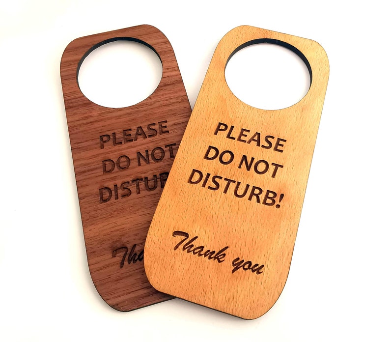 Personalized Do Not Disturb wooden Door Sign, Custom side, Door sign, Hotel decor, Wooden sign, Environmental Friendly Green materials image 1