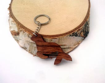 Llavero de madera con forma de foca, de nogal, con forma de animal, materiales ecológicos, regalo personalizado.