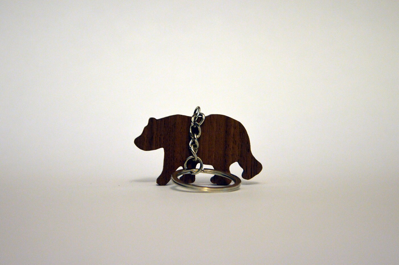 Wooden Bear Keychain, Walnut Wood, Animal Keychain, Environmental Fri…