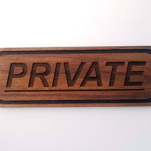 Placa de porta PRIVADA, placa pública, decoração de restaurante, placa de madeira, materiais verdes ecológicos