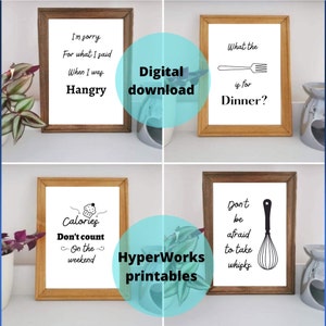 Funny kitchen quotes | Digital download| set of 4