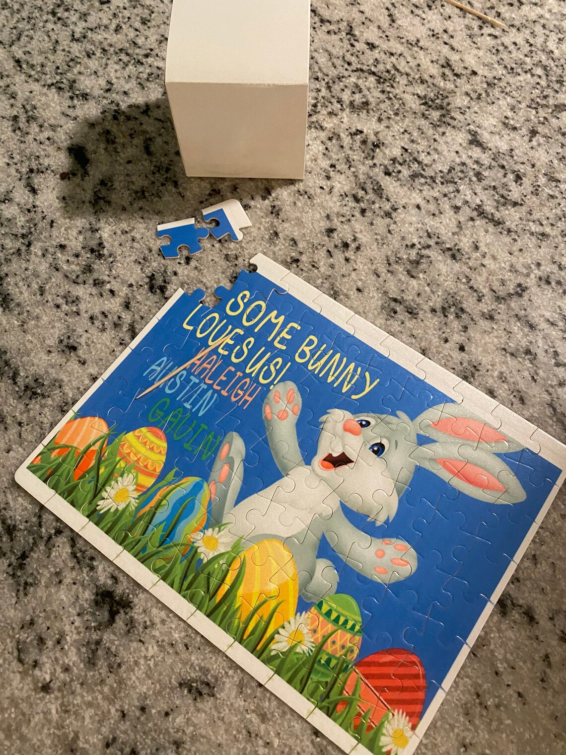 Easter bunny puzzle personalized puzzle bunny puzzle Easter Etsy