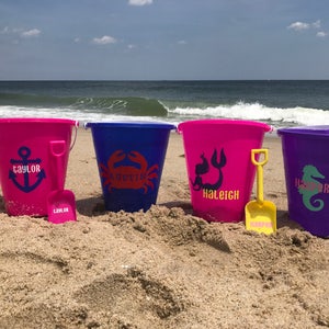 Personalized beach pail, beach bucket, name bucket, sand toy, beach toy, easter basket, beach pail, personalized beach bucket, party favor,