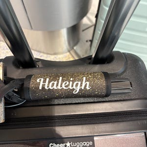 Cheer luggage tag, cheer suitcase handle, cheerleading sign, cheerleading door knob hanger , cheer gift, cheerleading gift , hulken handle