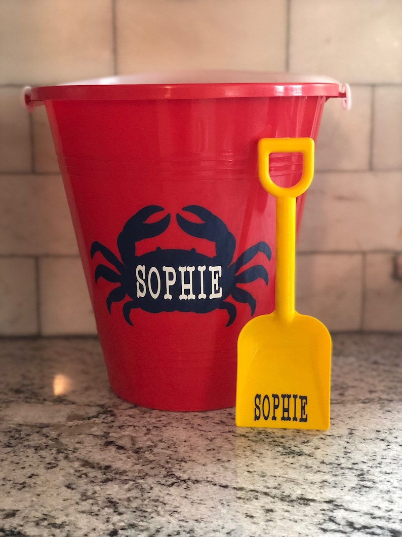 Personalized Beach Pail Beach Bucket Name Bucket Sand Toy Etsy