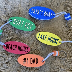 floating keychain, floating keychain, personalized key chain, boat keychain, dad boat keychain, boat keys, Fathers Day, fishing gift image 2