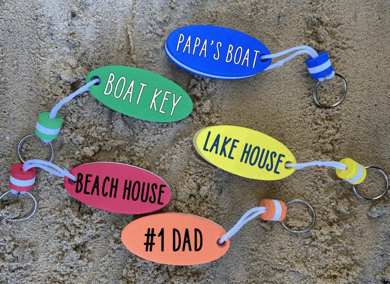 floating keychain, floating keychain, personalized key chain, boat keychain, dad boat keychain, boat keys, Fathers Day, fishing gift image 2