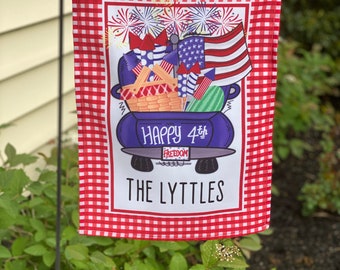 Personalized 4th of July flag, personalized flag, American flag, personalized garden flag, personalized American flag, Fourth of July flag,