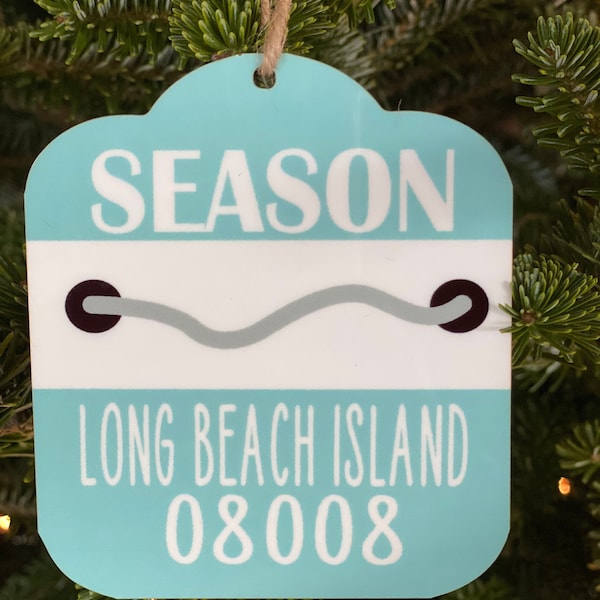 Beach badge ornament, beach badge decor, beach badge ornaments, badge ornament, beach ornament, Long Beach island ornament, lbi decor, beach