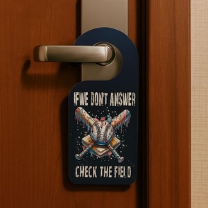 Baseball Door Knob Hanger. Perfect for travel baseball or kids bedroom!