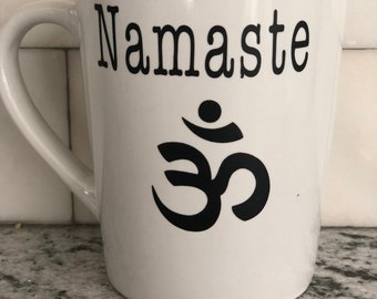 Namaste mug, yoga mug, namaste, yoga teacher gift, yoga coffee mug, namaste coffee mug, coffee mug, tea mug