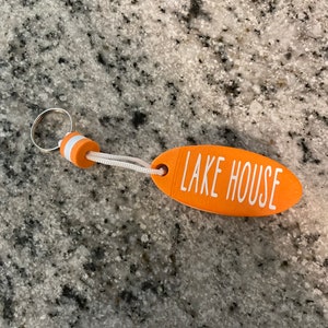 floating keychain, floating keychain, personalized key chain, boat keychain, dad boat keychain, boat keys, Fathers Day, fishing gift Orange