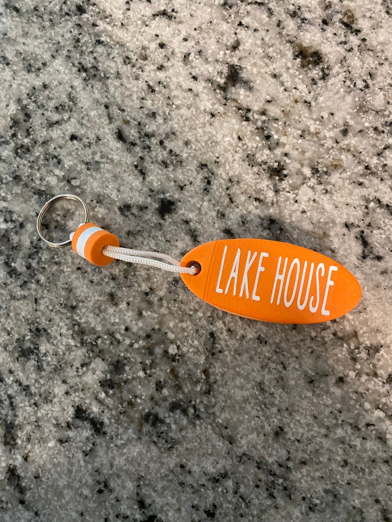 floating keychain, floating keychain, personalized key chain, boat keychain, dad boat keychain, boat keys, Fathers Day, fishing gift Orange