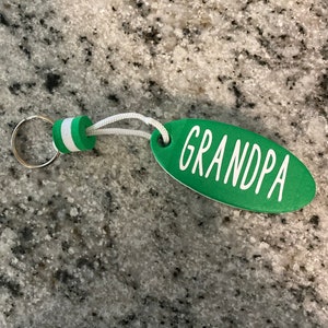 floating keychain, floating keychain, personalized key chain, boat keychain, dad boat keychain, boat keys, Fathers Day, fishing gift Green