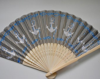 Anchor green  hand fan ,multicolor hand fan,Handheld Folding Fan,  Japanese Hand Fan,folding fan