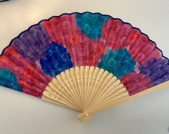 Hydrangea  hand fan ,multicolor hand fan,Handheld Folding Fan,  Japanese Hand Fan,folding fan