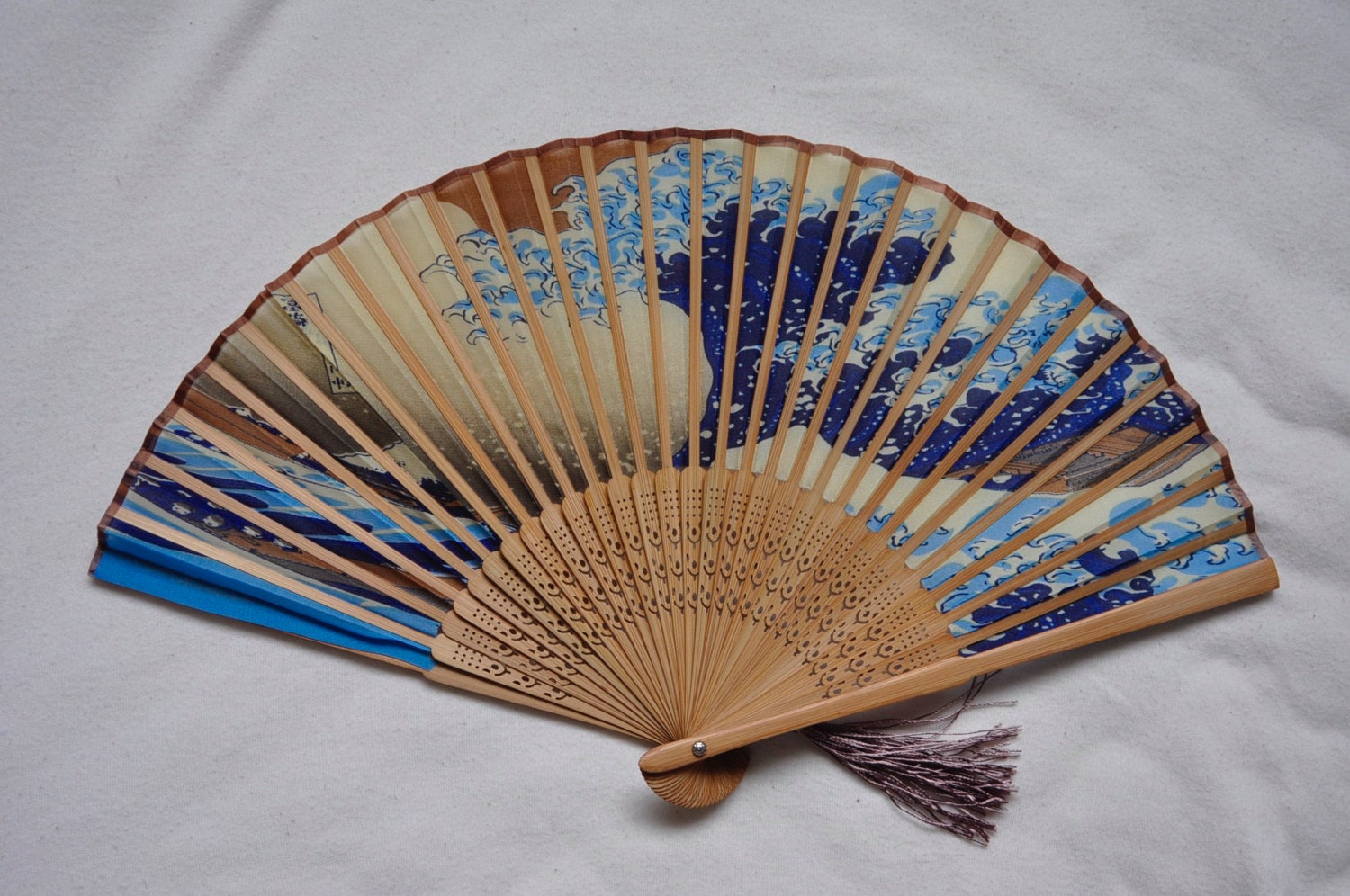 Japanese Silk Hand Fan With Sleeve mount Fujihandheld - Etsy