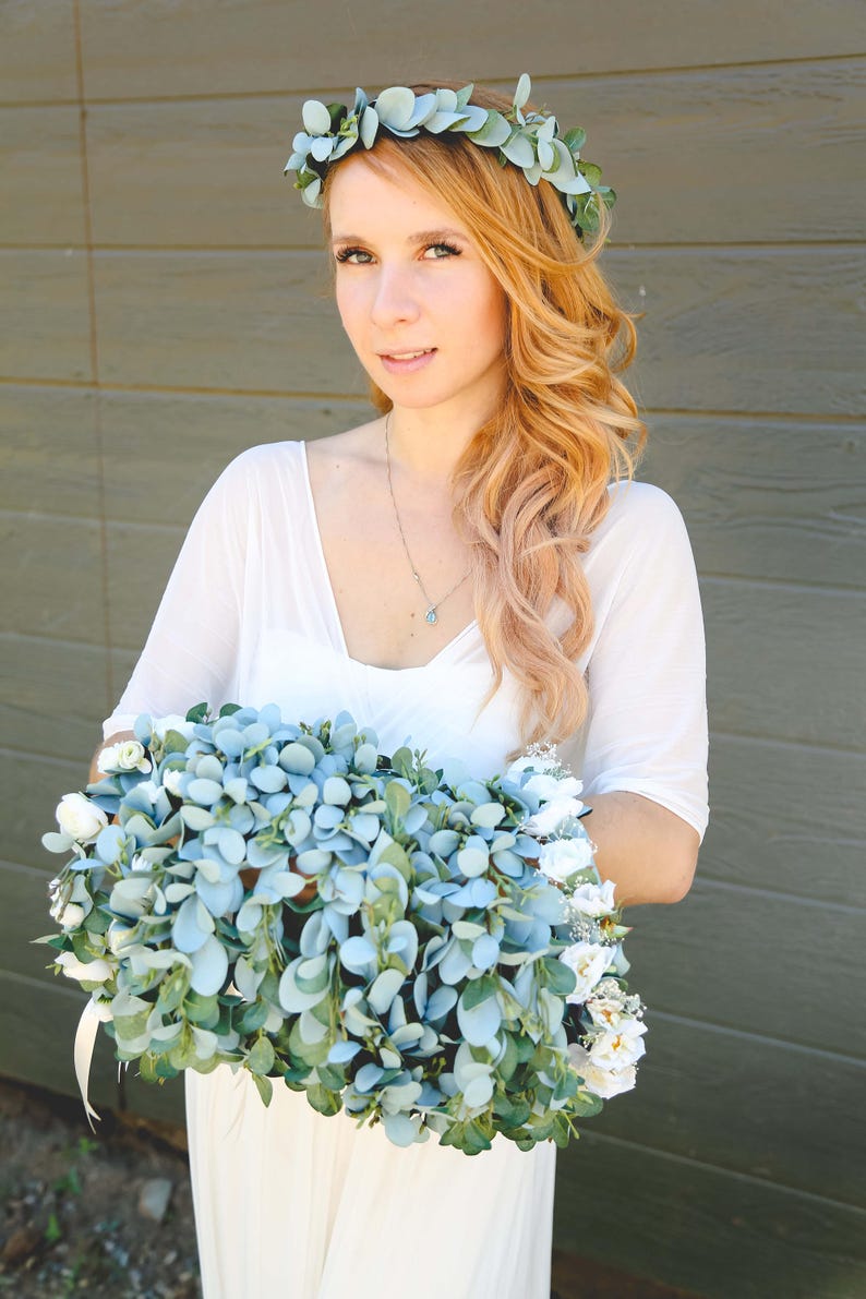 Sage Green flower crown headband eucalyptus flower crown Etsy