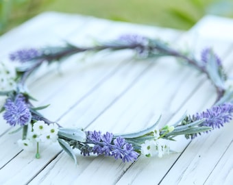 Ready to ship! Beautiful dainty lavender baby breath flower crown,Flower headband, wedding flower crown, bridal flower crown, bohemian crown