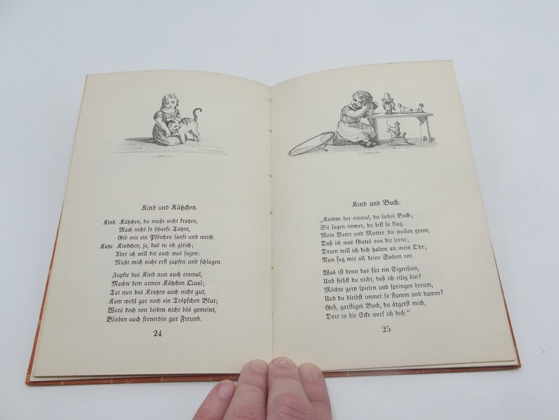 Funfzig Fabeln fur Kinder by Wilhelm Hey, illustrated by Otto Speckter, c1937, Vintage Illustrated German Poetry Hardback image 5