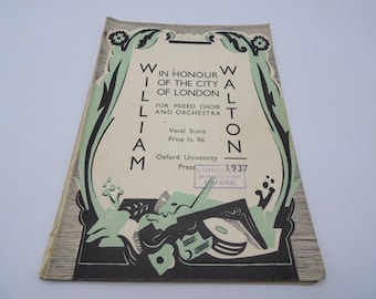 In Honour of the City of London by William Walton, 1937, Vintage Sheet Music Booklet