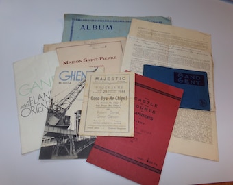 Collection of Tourist Leaflets/Booklets, Ghent Belgium, c.1930-40s, Illustrated, Postcard Book, Photos