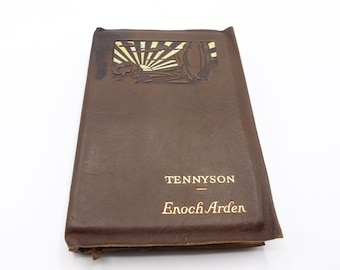 Enoch Arden och andra dikter av Alfred Lord Tennyson, vintage läderinbunden diktsamling, art déco-bindning