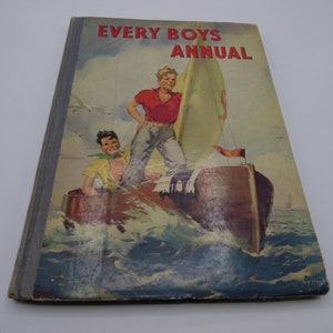 Jedes Jungenjahrbuch, illustriert von HM Brock und Andere, c1946, Vintage Kinder-Hardcover