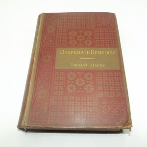 Desperate Remedies door Thomas Hardy, 1889, Victoriaanse 2e editie, antieke roman met harde kaft