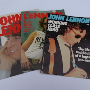 3 Vintage John Lennon Tribute Magazines, Commemoration of his Death, December 1980
