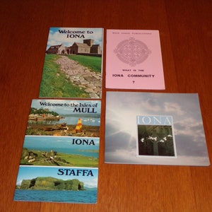 4x Vintage Iona Booklets, c1980s, Illustrated Travel Guidebooks, Scotland