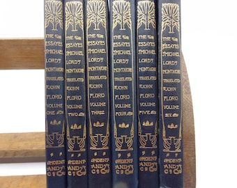 Die Essays von Michael, Lord von Montaigne, Bände I-VI (vollständig), The Temple Classics, ca. 1899-1902, Hardcover mit antiker Philosophie