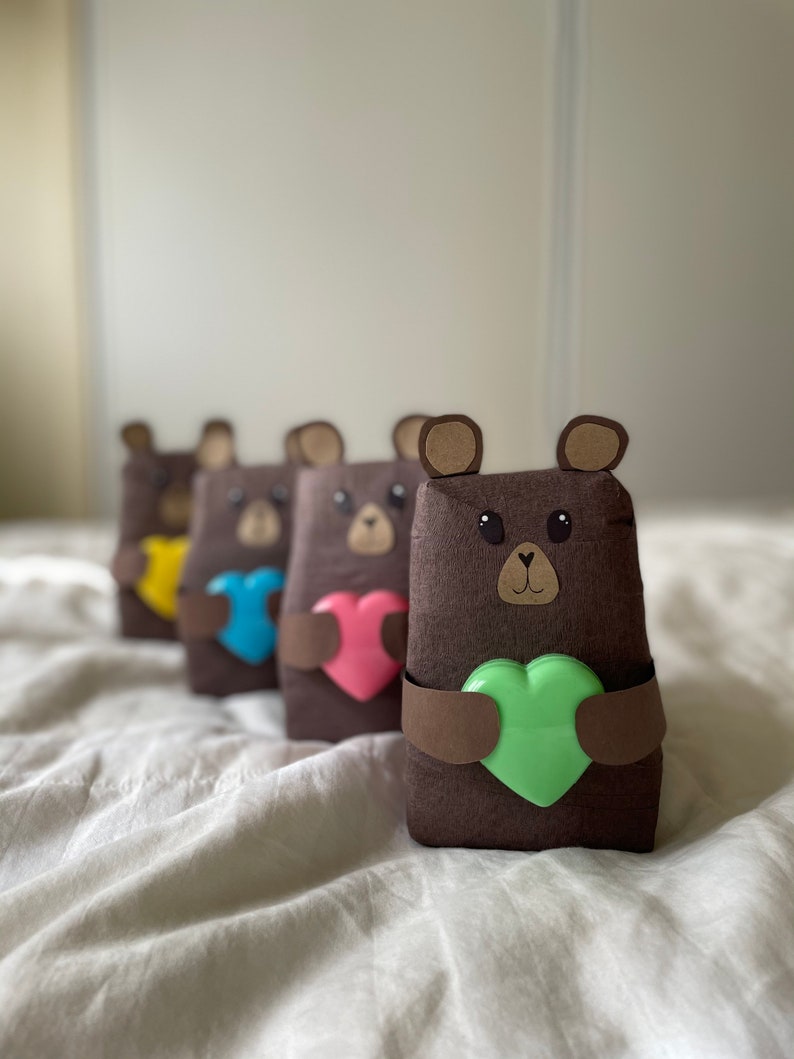 treasure ball Teddy Bear Surprise Balls || Bear birthday party favors hidden treasures prize ball crepe paper ball