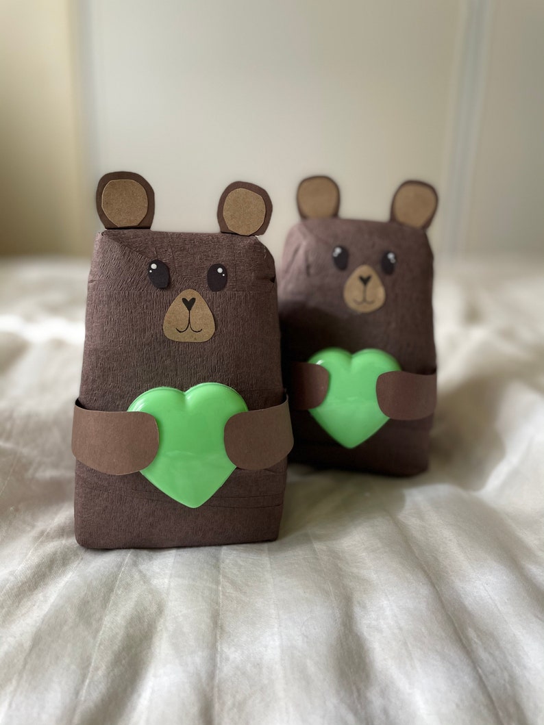 treasure ball Teddy Bear Surprise Balls || Bear birthday party favors hidden treasures prize ball crepe paper ball