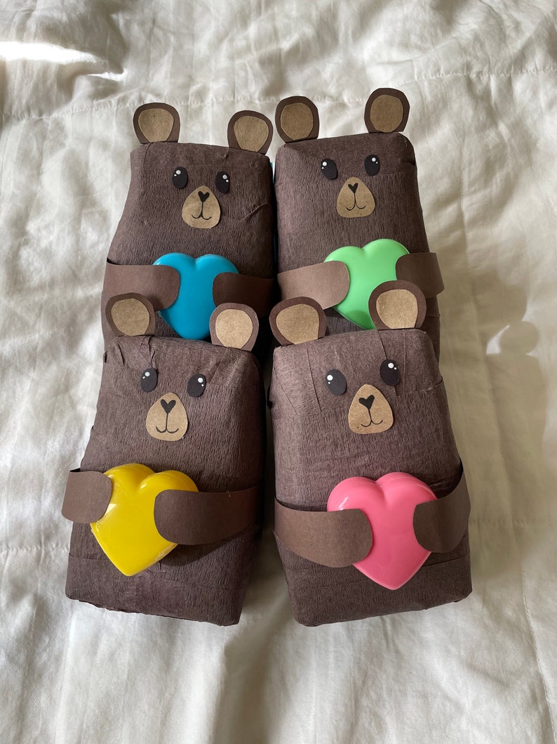 treasure ball Teddy Bear Surprise Balls || Bear birthday party favors hidden treasures prize ball crepe paper ball