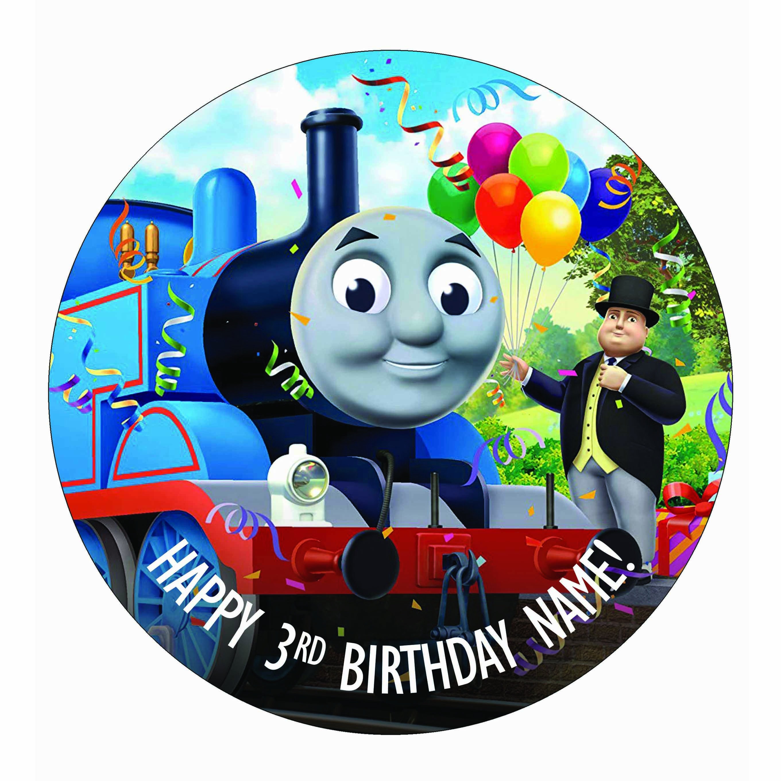 Percy Thomas and Friends Personalised Edible Image REAL Icing Cake Topper 20cm Percy Thomas and Friends Personalised Edible Image REAL Icing Cake Topper 20cm